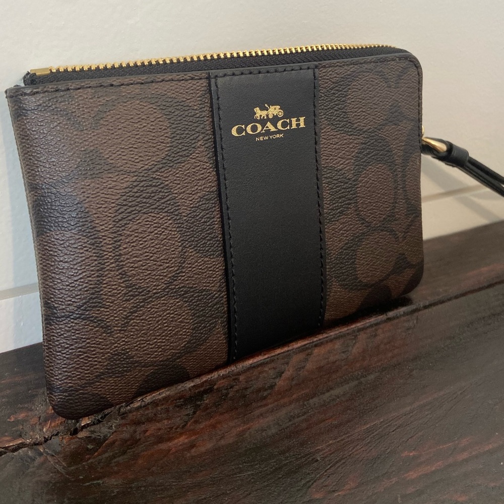 Coach corner zip wristlet